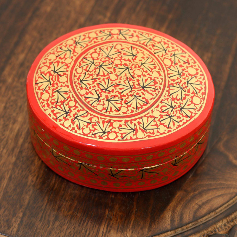 Boîte décorative vermillon Kashmir