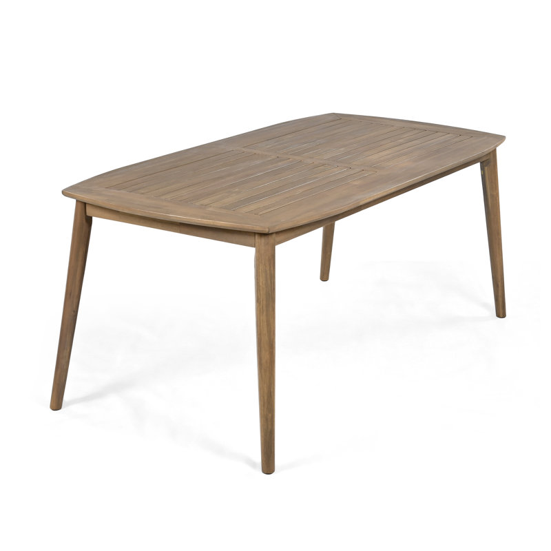 70.75 Inch Acacia Wood Outdoor Dining Table - Modern Tapered Leg Design, Solid Wood, Seats 8, Weather-Resistant, For Patio, Garden, Rooftop