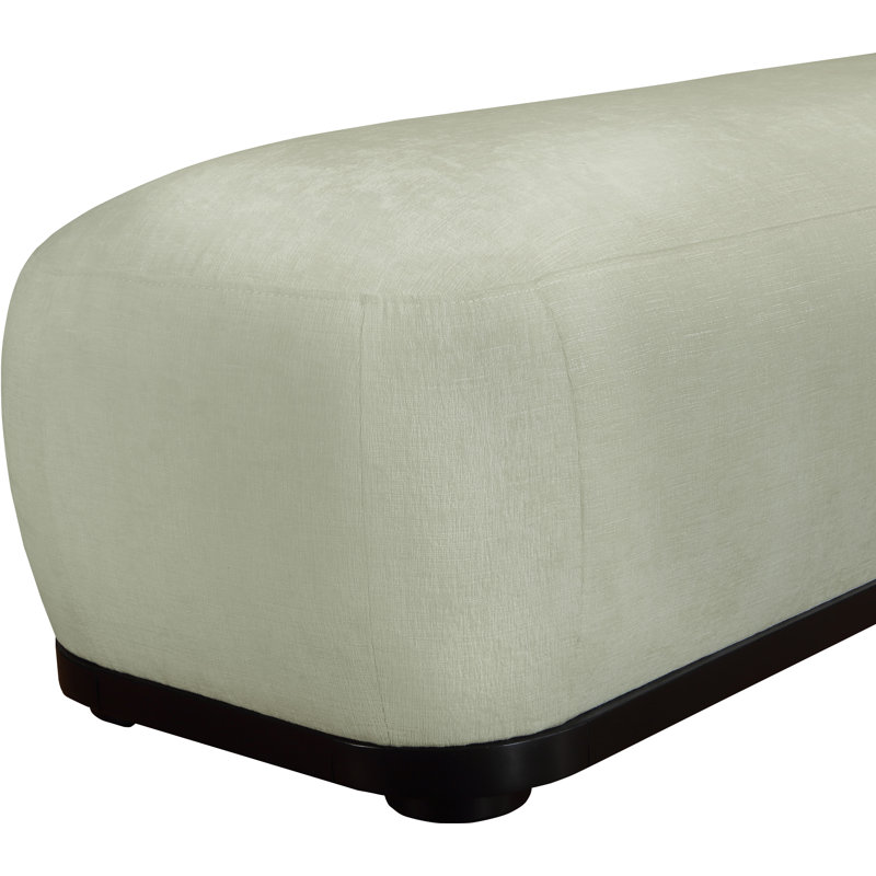 Banc en tissu Calum Chenille, Noir, Tissu chenille menthe