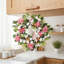Couronne de pivoines blanches et roses 18 pouces pour porte d'entrée