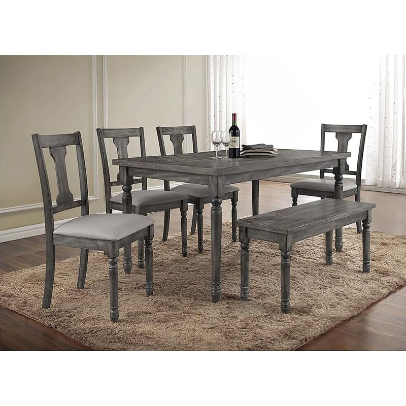 Ensemble de 2 chaises d'appoint en bois au fini rustique gris rustique pour plus de confort et de style dans les salles à manger