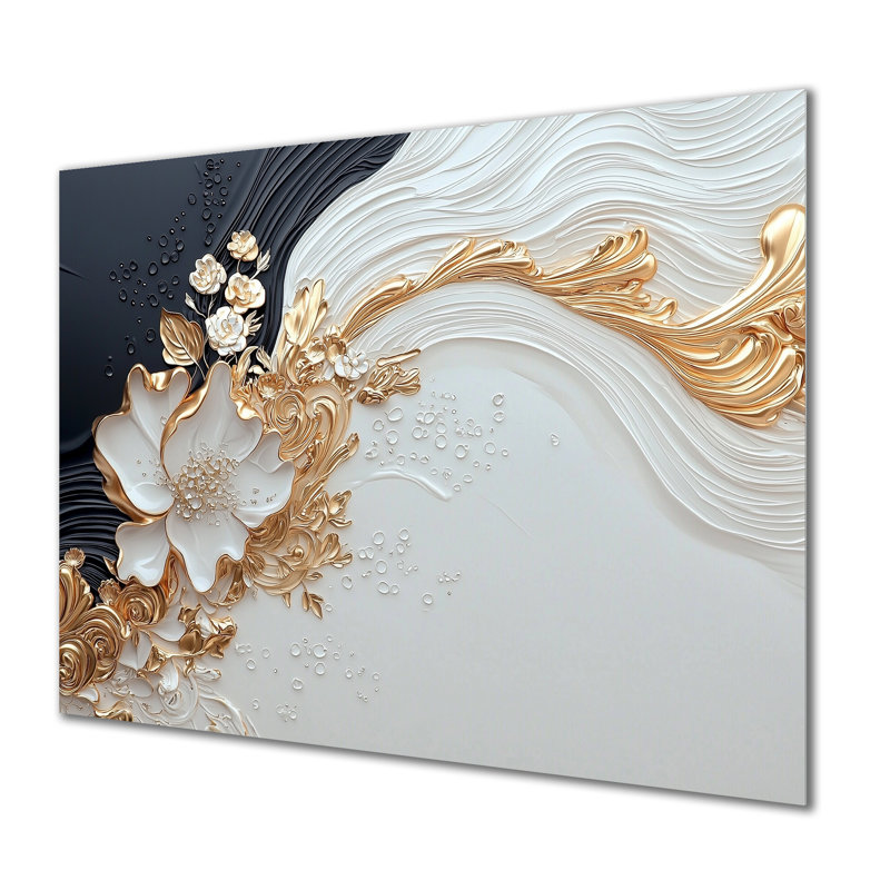 «Abstract Flower Whispering Winds II», impression murale en métal Floral, H 12 po x l 20 po