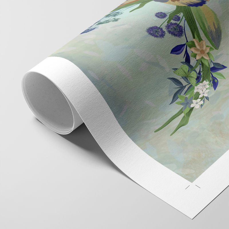 Fantastic Florals Deer, Full -Canvas Print Only - NOT FRAMED, 18" H x 12" W