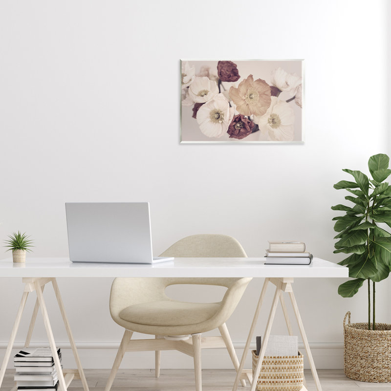 Plaque murale Open Blooms Maroon Florals, design par Sissi et Seb, H 10 po x l 15 po