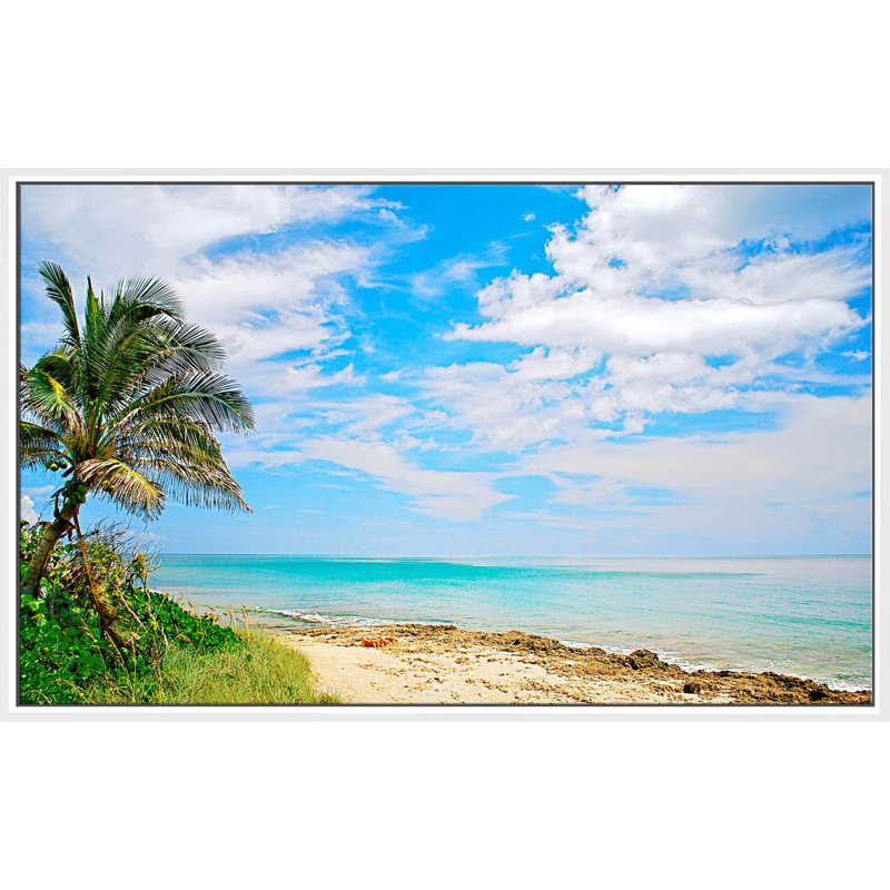 «Paradise», reproduction de photo, H 21,5 po x l 33,5 po x P 2 po, Cadre flottant blanc
