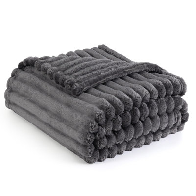 Bedsure Twin XL Flannel Fleece Blanket for Girls, 300 GSM Soft and Cozy Blanket for Dorm & Home Decor, Gray, All-Season Gift