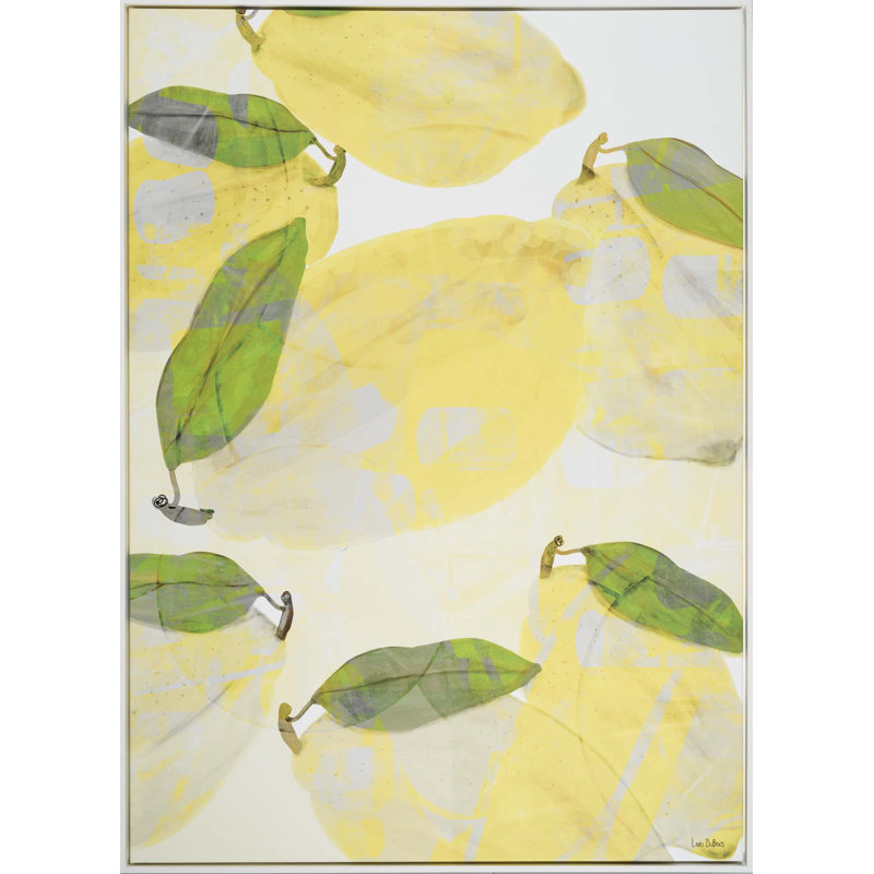 Iced Lemon II Print, White, Dark Yellow, 61" H x 44" W x 2" D