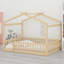 Structure de lit en bois avec clôture-709526562