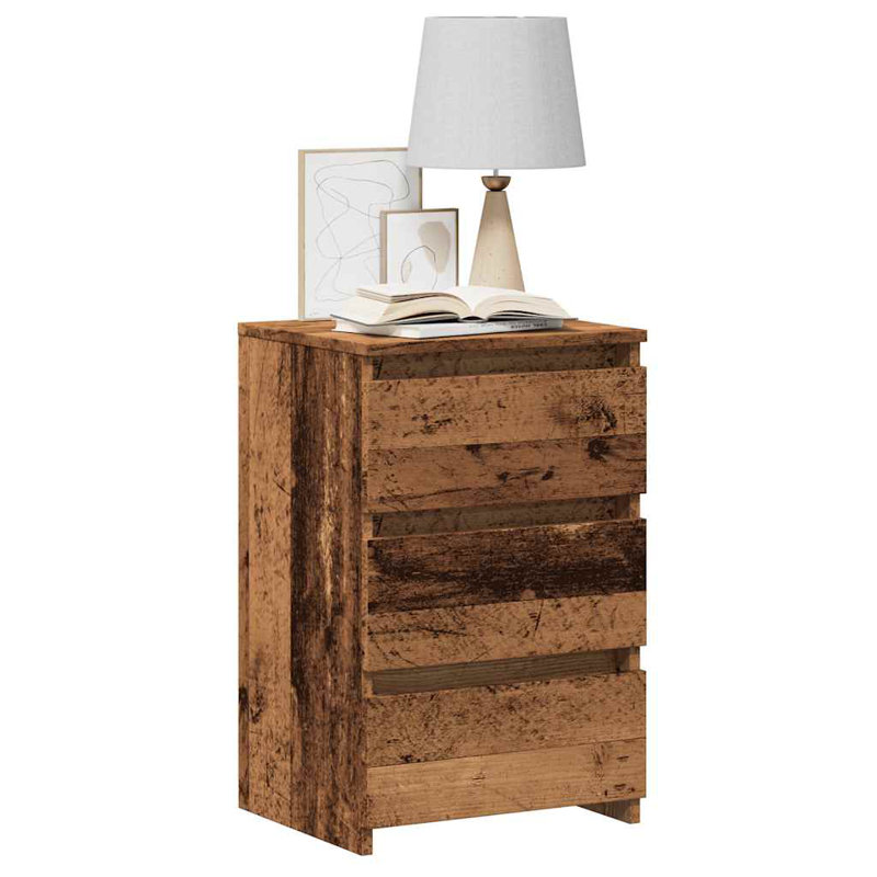 Cowlic Bed Cabinet 40x35x62.5 cm Engineered Wood, 2, Old Wood