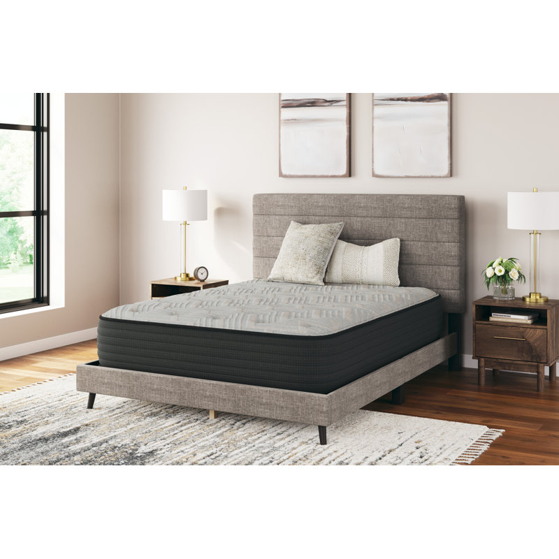 Twin Blue/Gray Pillowtop Innerspring Gel Memory Foam Mattress