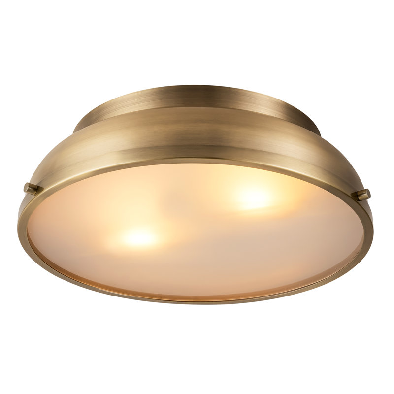 Providence Columbia Glass Flush Mount, Brass