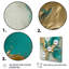 Marbre doré et turquoise Fuild Ink II - impression abstraite sur toile marbrée-88538996-88538991