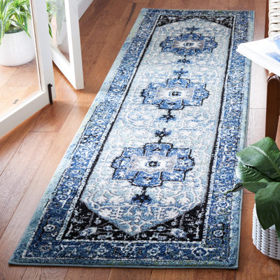 Evanoff Oriental Blue/Light Green Area Rug