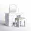 Ensemble coiffeuse et tabouret Walburg