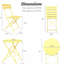 Ensemble 3 pièces de chaises bistro et de patio bistro Metail - Jaune