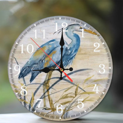 Horloge murale en bois 10 po, mouvement silencieux, à piles (piles AA non incluses), décor artistique, parfait pour les décorations