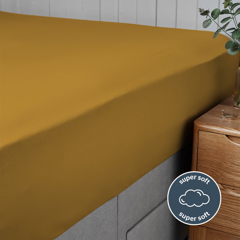 Silentnight Supersoft Fitted Sheet, Single (3'), Yellow