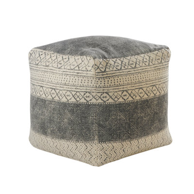 Latichia Modern Casual Distressed Upholstered Ottoman Pouf