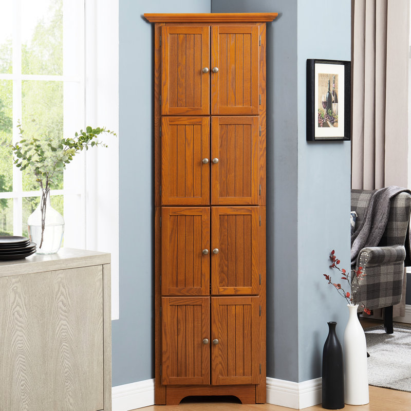 Armoire d'angle avec 8 portes en chêne - Fournit un espace de rangement abondant pour votre maison 4 Maximise l'espace