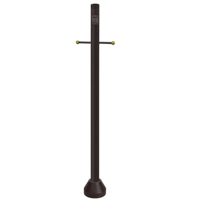 Solus 6 Ft. Surface Mount Lamp Post with Decorative Cross Arm, Convenience Outlet and Aluminum Base Cover