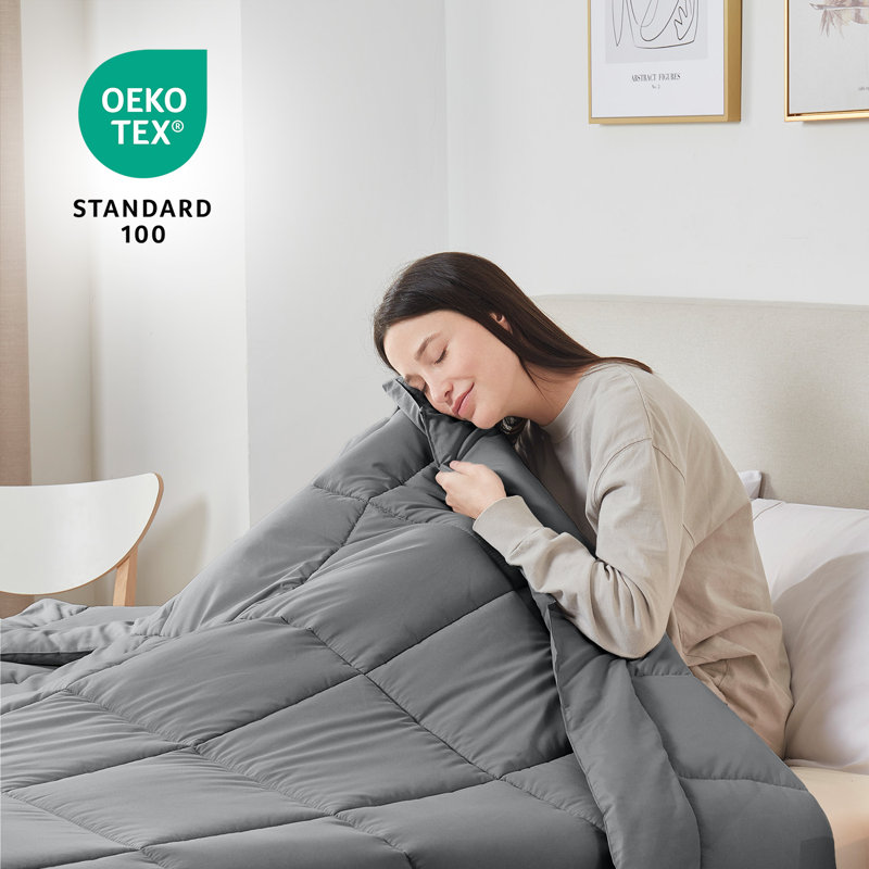 Gray Twin Microfiber All-Season Duvet for Adults