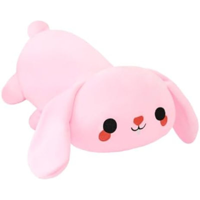 Peluche lapin lestée, peluche lapin lesté, peluche mignonne, cadeau de coussin rose doux pour enfants adultes 9,8 po, 0,8 lb