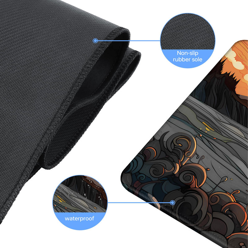 Sea Waves Large Gaming Mouse Pad,Anime Mouse Pad Gaming Mouse Mat Desk Pad,31.5 X 11.8In Desk Mat Mouse Pads For Desk,Extended Keyboard Pad XL Mousepad With Non-Slip Base And Stitched Edge