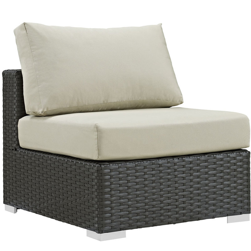 Modway Stopover Outdoor Patio Sunbrella Armless, Antique Beige Sunbrella® Canvas