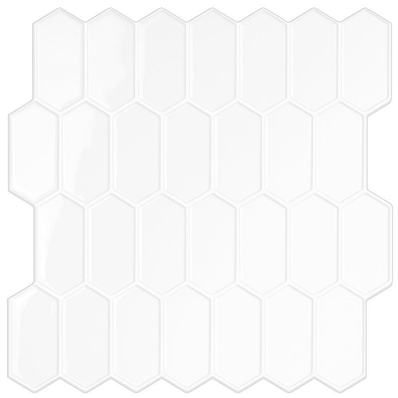 Carrelage hexagonal en vinyle blanc