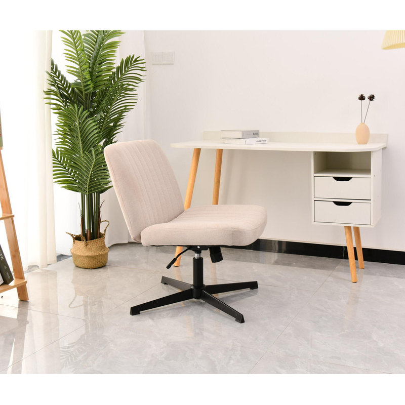 Fabric Upholstered Vanity Home Chair without Wheels and Arms for Computer Tasks