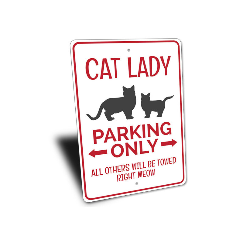 Enseigne de chat, H 14 po x l 10 po x P 0,04 po