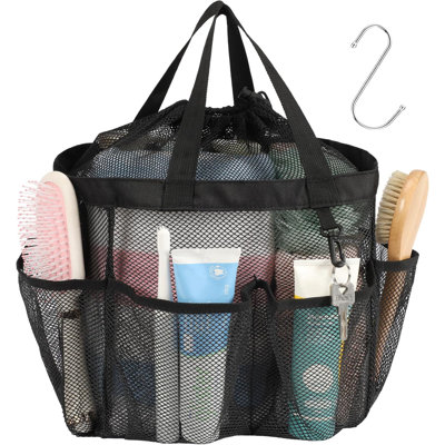 Très grand fourre-tout pour panier de douche en filet - Organisateur de bain portatif d'une capacité de 44 lb avec 7 poches profondes pour les dortoirs et les voyages