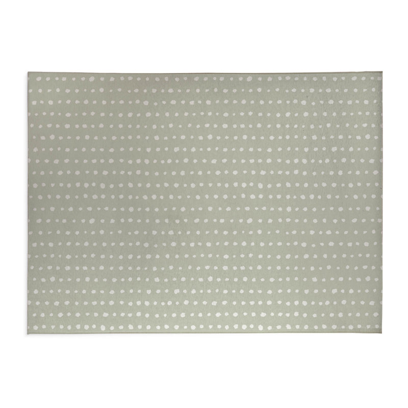 Tapis de cuisine léger Dot Dot, Vert clair, Rectangulaire 2 pi x 3 pi