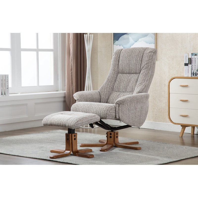Birchanger 76cm Wide Swivel Standard Recliner, Wheat, Autumn Oak