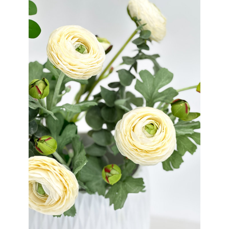 1 Stem Ranunculus High-quality Artificial Flower, White