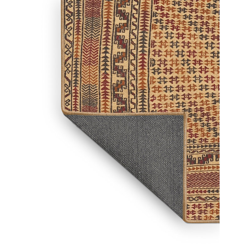 Tapis beige/vert/rouge traditionnel Toader, Rectangle 4 pi x 6 pi