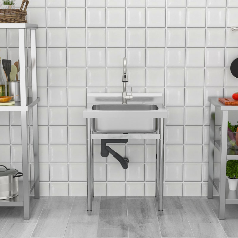 Évier de cuisine utilitaire en acier inoxydable 25 "L