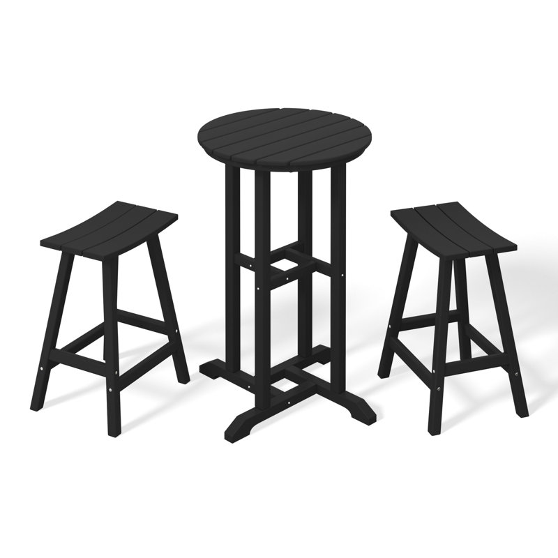 Laguna 2 - Person Patio Dining Set with Round Table, Black