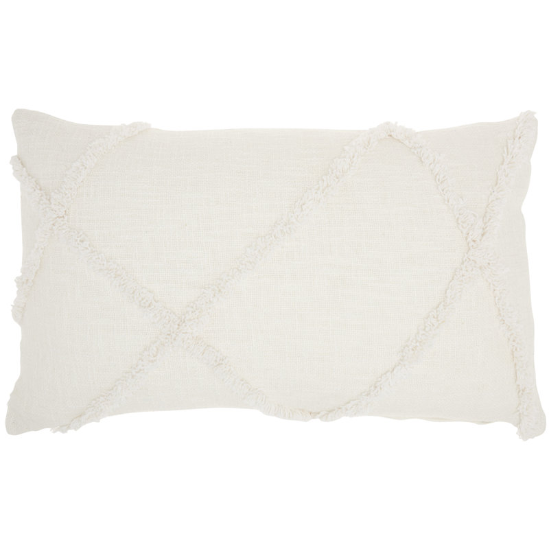  Housse de coussin rectangulaire et insert, Blanc