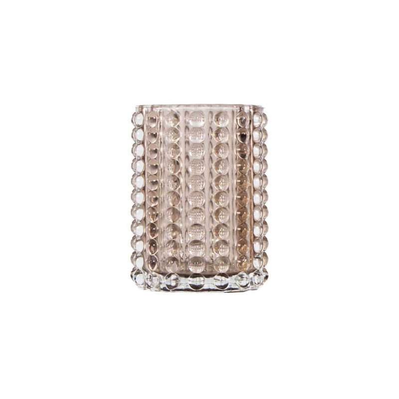 Zoe Handmade Glass Table Vase, Smoke, 5" H x 3.75" W x 3.75" D