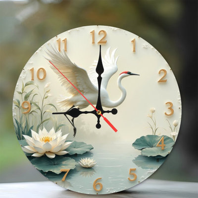 Horloge murale Elegant Crane