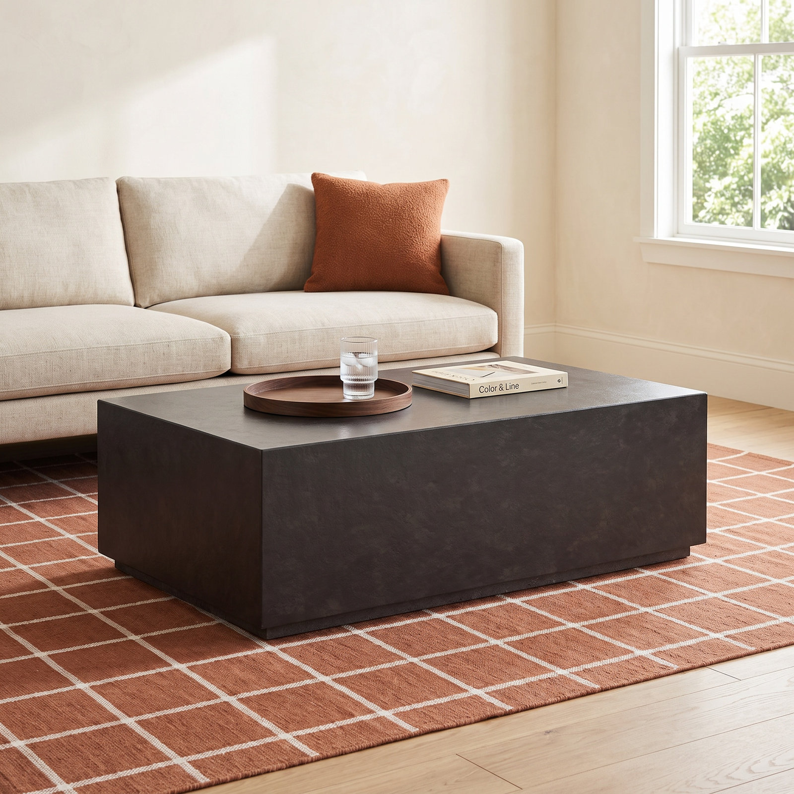 Kareen 51" Coffee Table, Lava Brown