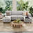 101" 4 Seat  Modular Sectional Sofa With Double Chaise With 2 Pillows-908116635