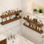 Ensemble de 4 tablettes murales flottantes en bois pour la salle de bain, la cuisine et le salon-1065745053