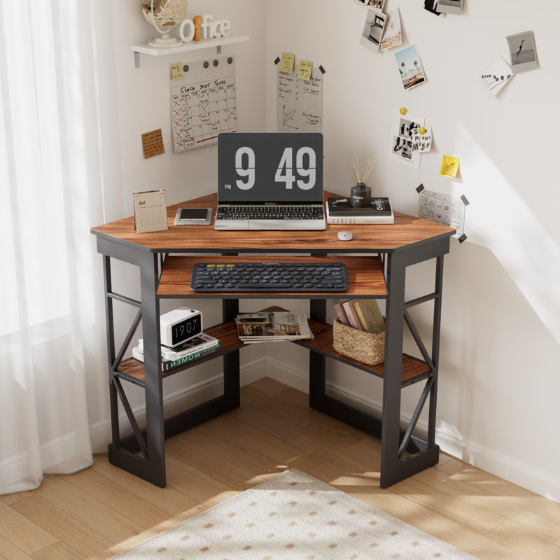 Lambrecht Iron Writing Desk, Brown