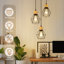 3-Light Black Kitchen Island Pendant