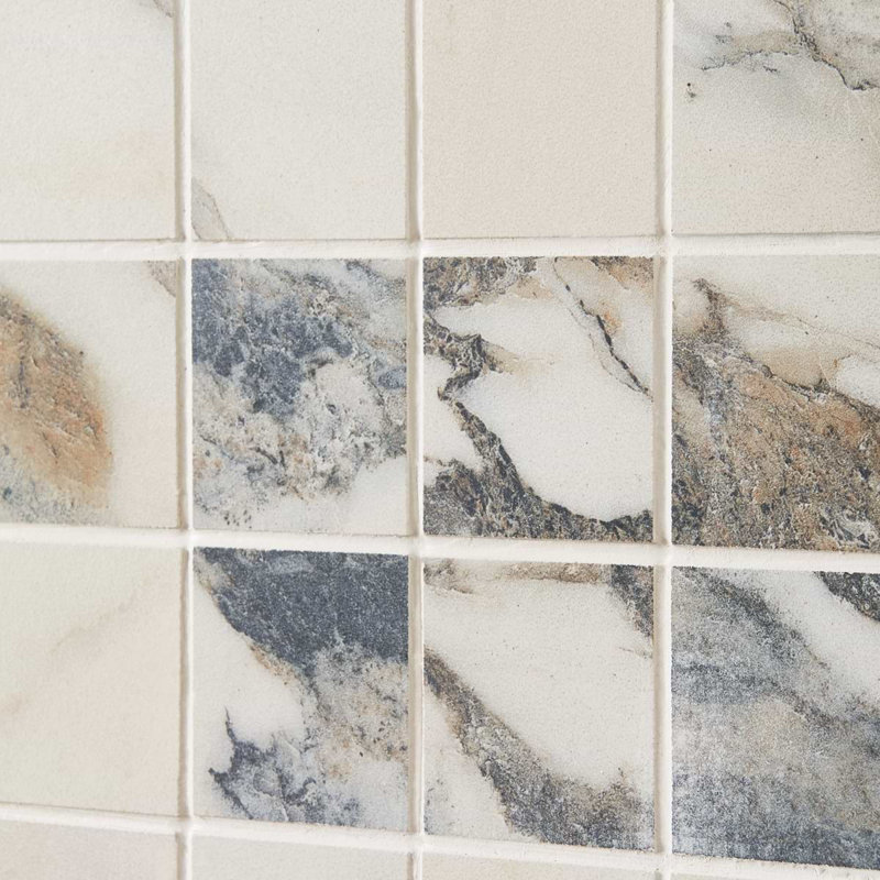 Dreamstone 2X2 Matte Porcelain Mosaic, Calacatta Rustico Matte