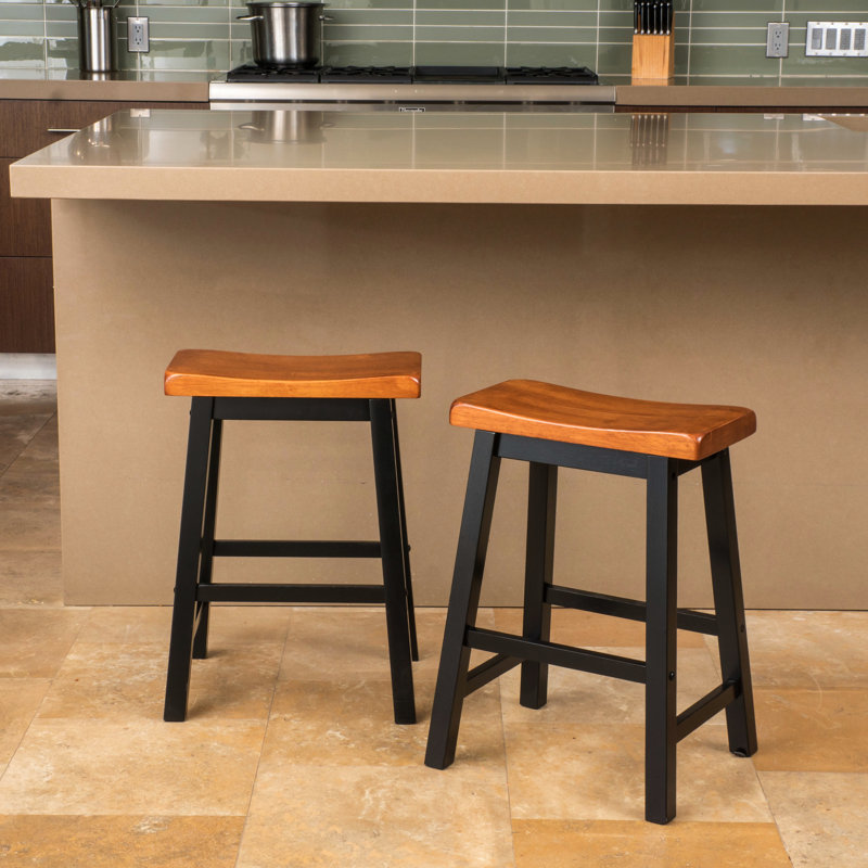 Tabouret de selle 24 po en noyer, fabrication robuste pour tabouret d'intérieur en noyer, convient à la vie contemporaine