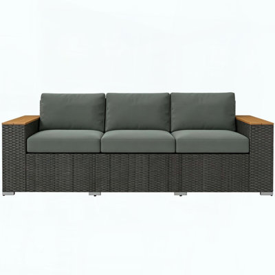 Wicker Outdoor Sofa with Deep Cushions