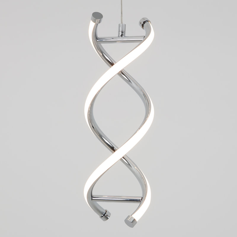 Modern Chrome LED Pendant Light with Artistic Curves